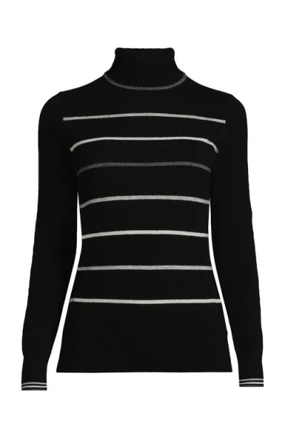 Lands' End Cashmere Turtleneck Sweater In Black