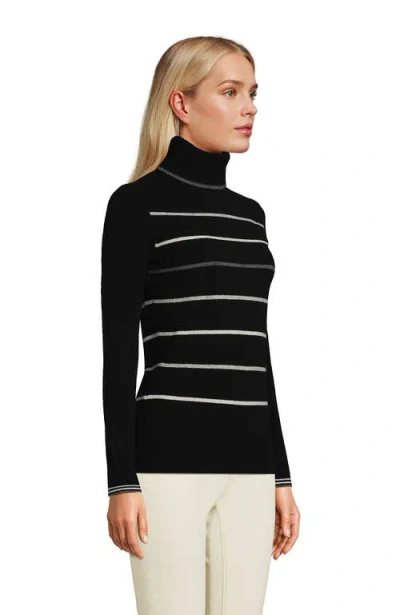 Lands' End Cashmere Turtleneck Sweater In Black