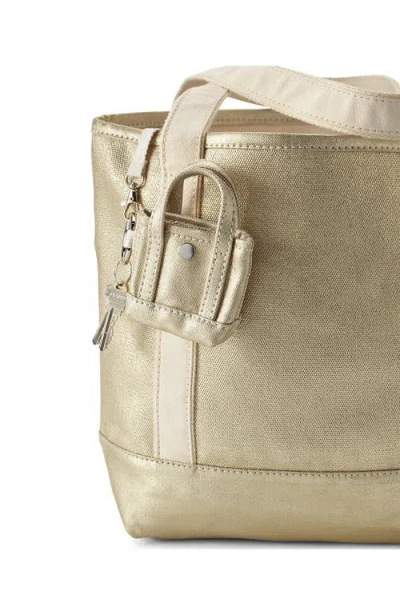 Lands' End Mini Canvas Tote Charm In Gold