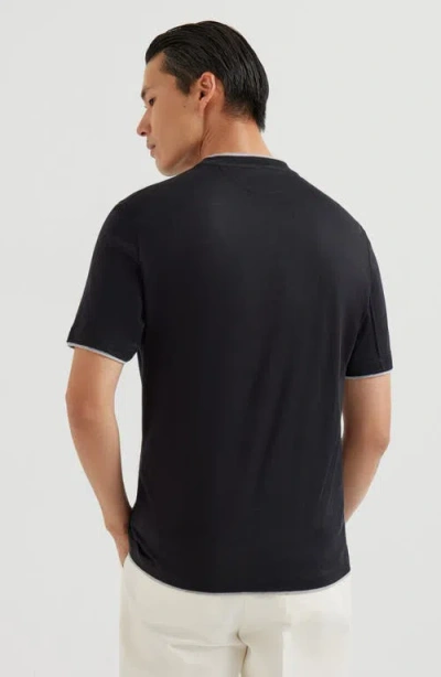 Brunello Cucinelli Layered-effect Crewneck T-shirt In Black