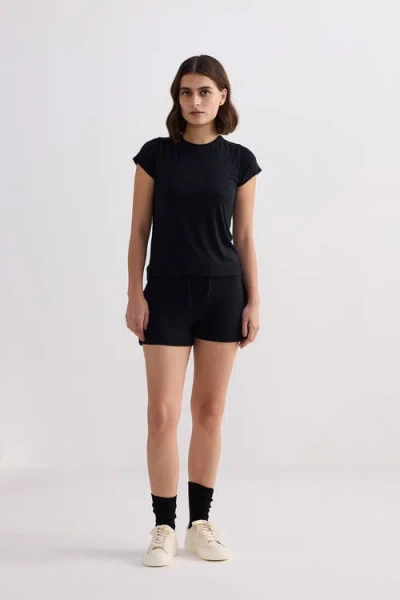 Reistor Essential Short Sleeve Tee Set In Black