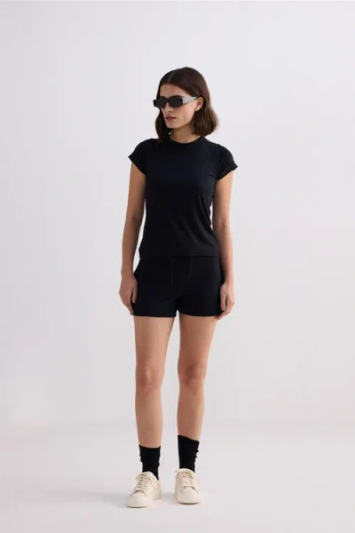 Reistor Essential Short Sleeve Tee Set In Black