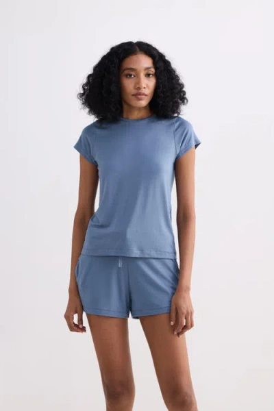 Reistor Regular Fit Essential Short Sleeve Tee Set In Blue