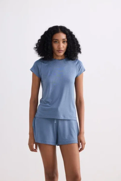 Reistor Regular Fit Essential Short Sleeve Tee Set In Blue