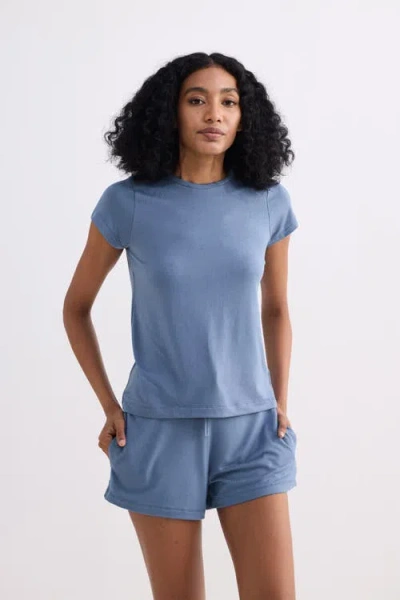 Reistor Regular Fit Essential Short Sleeve Tee Set In Blue