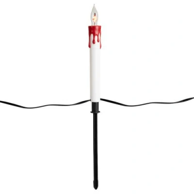 Northlight Lighted Flickering Candle Halloween Pathway Marker Lights In White