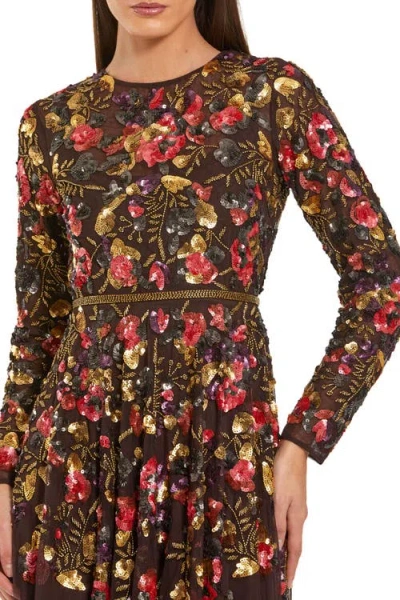 Mac Duggal 94275 Floral Long Formal Evening Gown Mother Of The Bride Dress In Gold