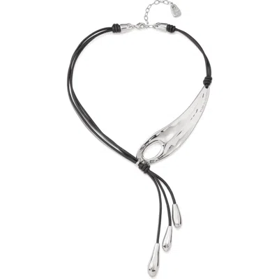 Unode50 18k Gold And Silver Short Adjustable Latigo Necklaces