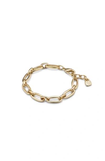 Unode50 Medium Sized Oval Link Carabiner Clasp Bracelet In Gold