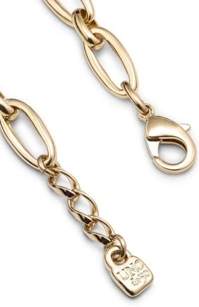 Unode50 Medium Sized Oval Link Carabiner Clasp Bracelet In Gold