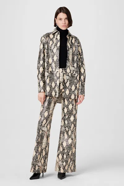 Toccin Gaia Python Vegan Leather Pants In Neutral