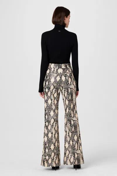 Toccin Gaia Python Vegan Leather Pants In Neutral