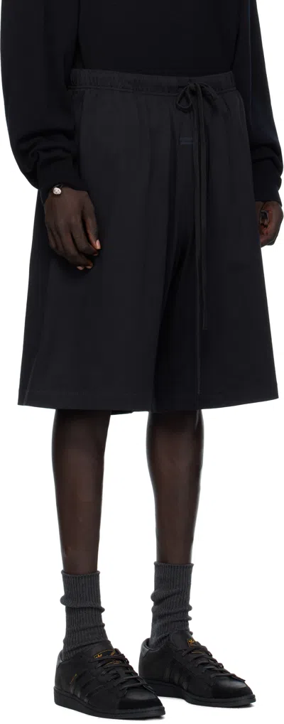 Essentials Embossed Patch Drawstring Shorts In Black