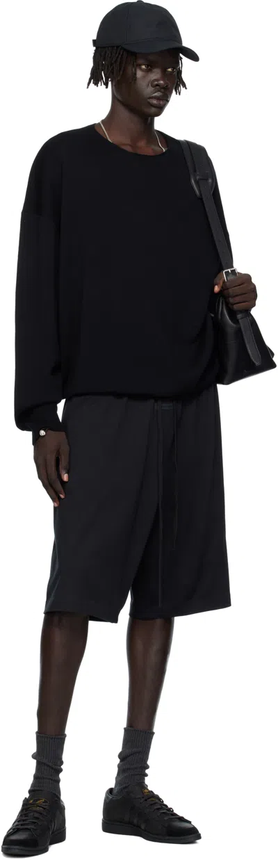 Essentials Embossed Patch Drawstring Shorts In Black