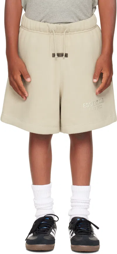 Essentials Kids Taupe Fleece Soccer Shorts In Gray