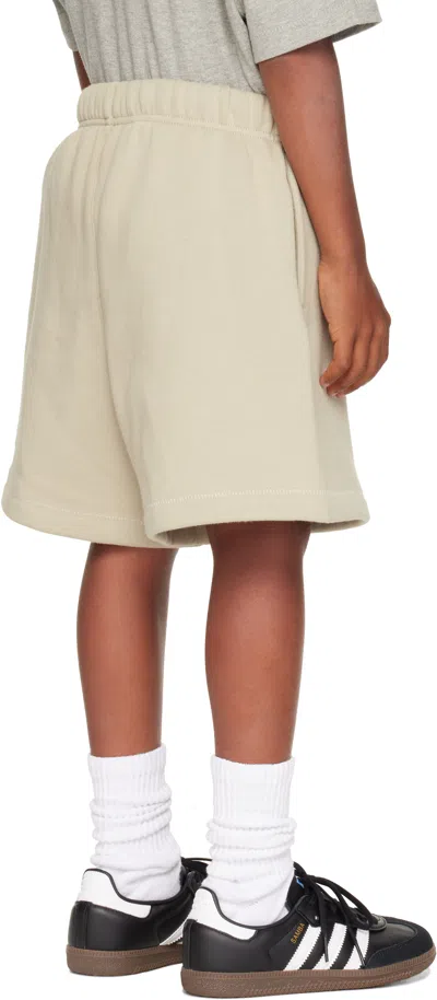 Essentials Kids Taupe Fleece Soccer Shorts In Gray