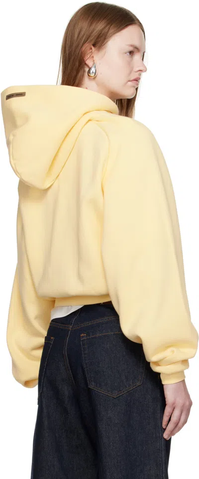 Essentials Embroidered-logo Hoodie In Yellow