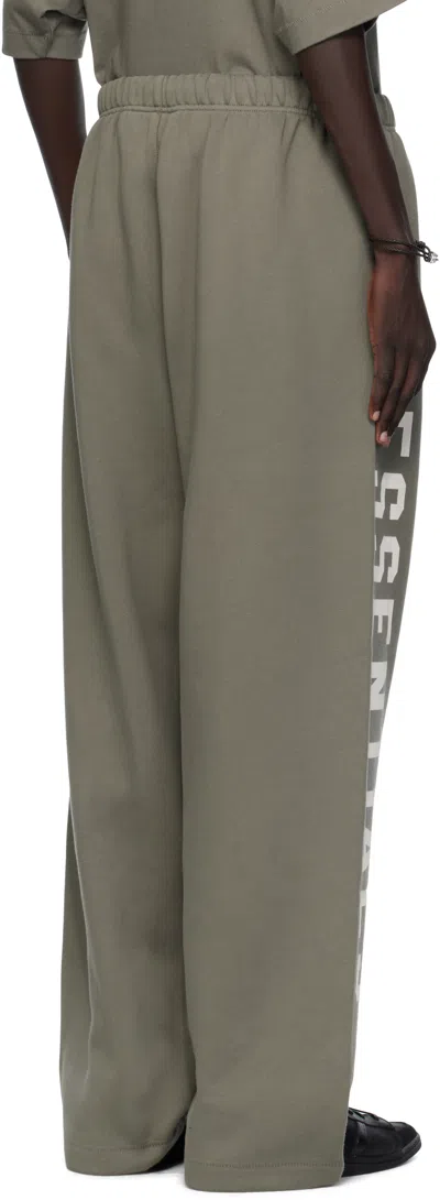 Essentials Lounge Drawstring Fleece Track Pants In Green