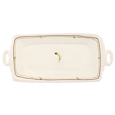 Vietri Lastra Fiori Di Bosco Handled Rectangular Platter In Neutral