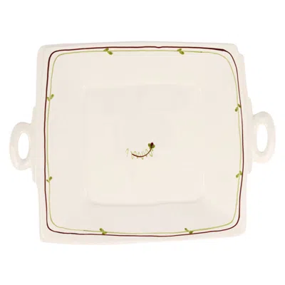 Vietri Lastra Fiori Di Bosco Handled Square Platter In Neutral
