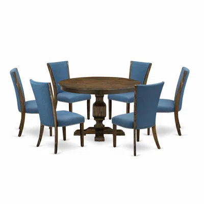 East West Furniture 7-pc Dinette Set In Multi