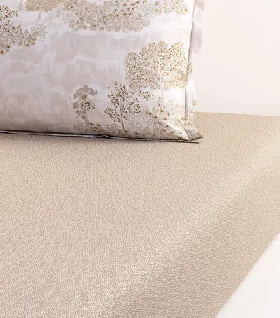 Yves Delorme Multicoloured Paysages Abstract-print Cotton-batiste Fitted Sheet In Brown