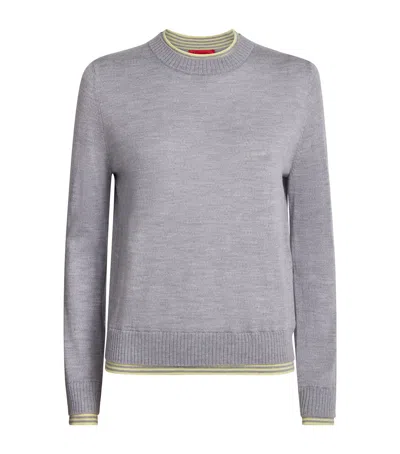 Max & Co Wool Layered Sweater In Gray