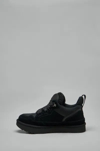 Ugg Low-top Leather And Textile Sneakers With Rubber Sole In Black