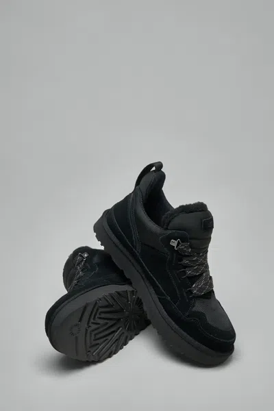 Ugg Low-top Leather And Textile Sneakers With Rubber Sole In Black