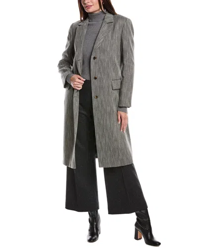 Lafayette 148 New York Linen & Wool-blend Coat In Gray