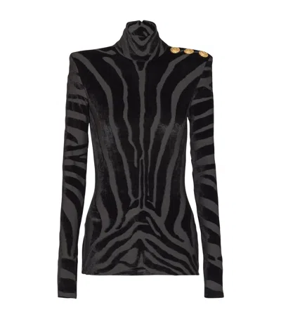 Balmain Zebra-print Top In Animal Print