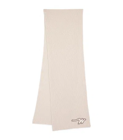 Weekend Max Mara Virgin Wool Knitted Scarf In Brown