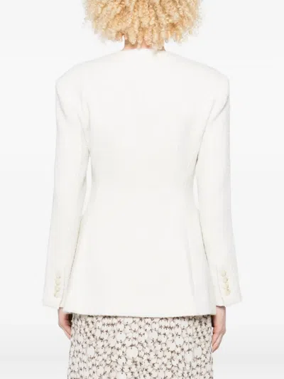 Malina Buttoned Tweed Jacket In White