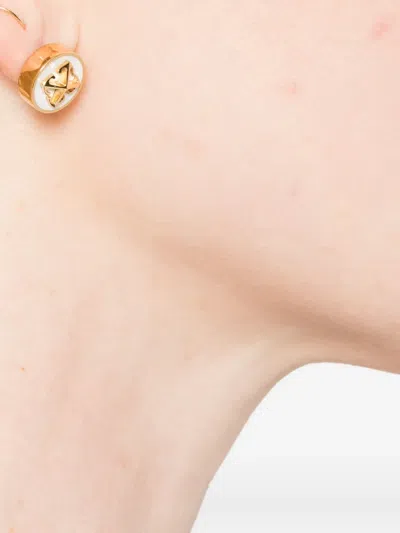 Off-white Round Arrow Earrings In Gold