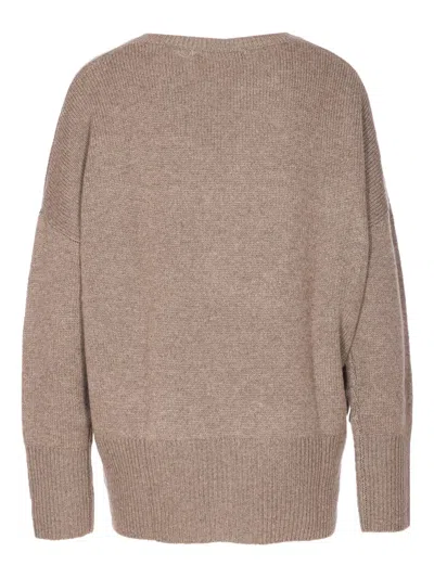 Lisa Yang Oversized Knitwear With Crewneck And Long Sleeves In Brown
