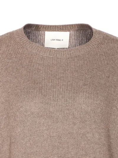 Lisa Yang Oversized Knitwear With Crewneck And Long Sleeves In Brown