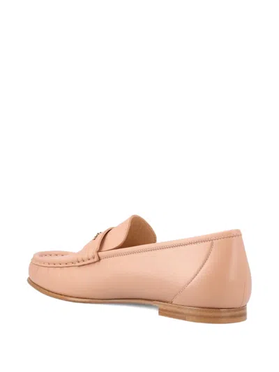 Chloé Chain-detail Leather Loafers In Pink