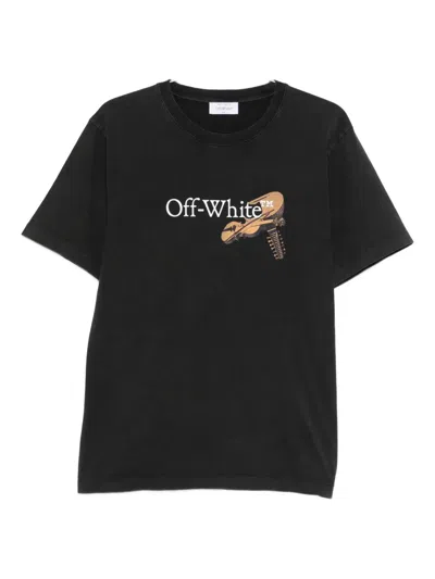 Off-white Washed Black Cupid Arrow Skate Logo T-shirt