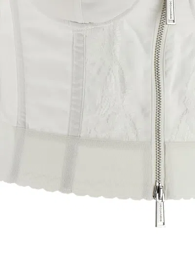Dsquared2 Strapless Lace Top Scalloped Hem In White