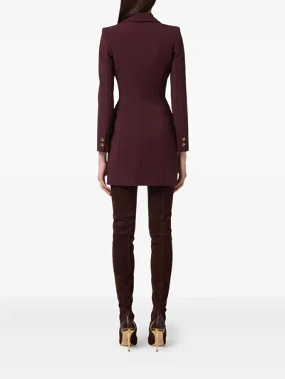 Elisabetta Franchi Midi Dress With Long Sleeves And Chain In Purple
