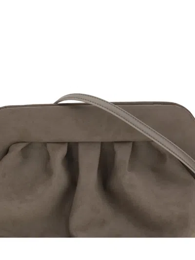 Themoirè Medium Bios Clutch Colour Mud Suede Effect In Gray