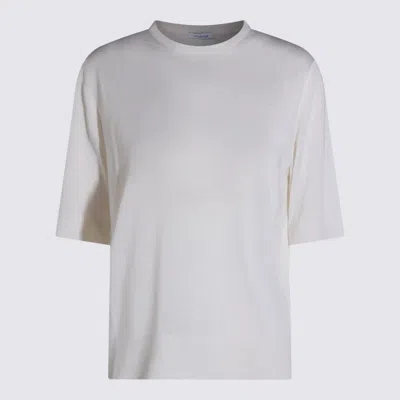 Malo Knit Crewneck Short Sleeve Plain In White