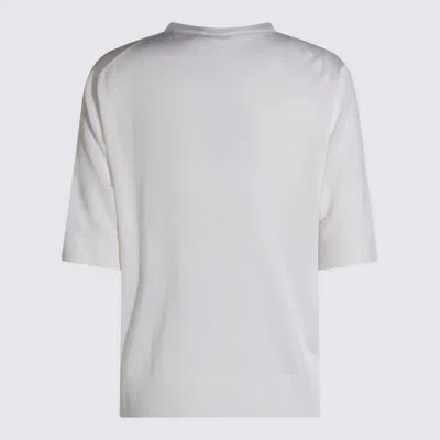 Malo Knit Crewneck Short Sleeve Plain In White