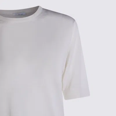 Malo Knit Crewneck Short Sleeve Plain In White