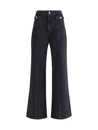 7 For All Mankind Lotta Wide Leg Jeans In Gold