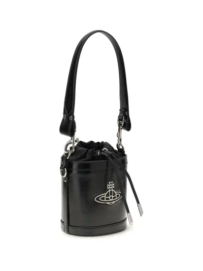 Vivienne Westwood Structured Bucket Bag With Drawstring Closure