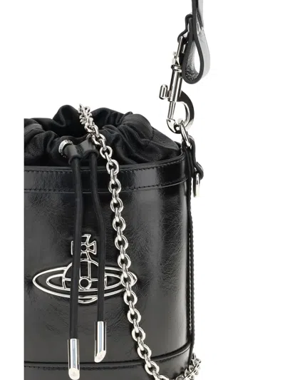 Vivienne Westwood Structured Bucket Bag With Drawstring Closure