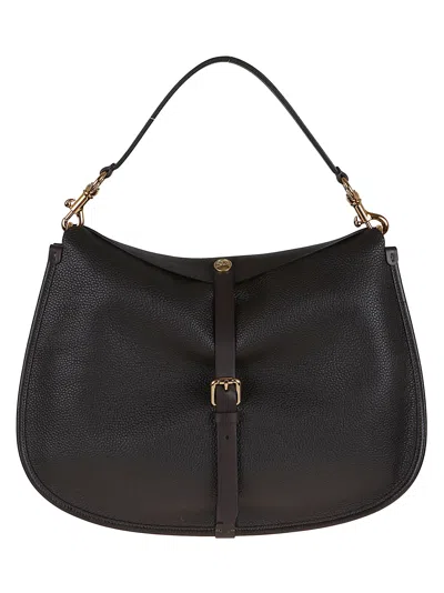 Etro Large Crossbody Bag In Tumbled Leather In Black