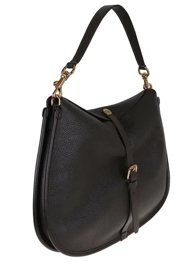 Etro Large Crossbody Bag In Tumbled Leather In Black