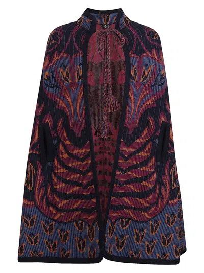 Etro Knitwear Capes Woman In Burgundy